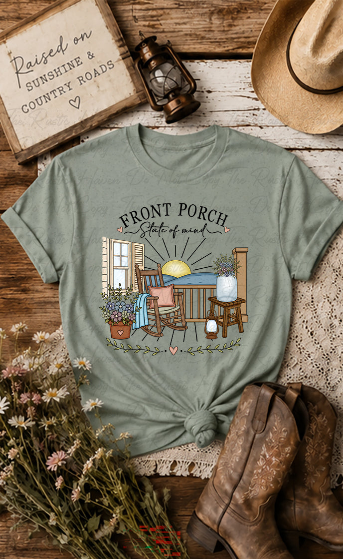 Front Porch State of Mind | Rustic Farmhouse Digital Design PNG
