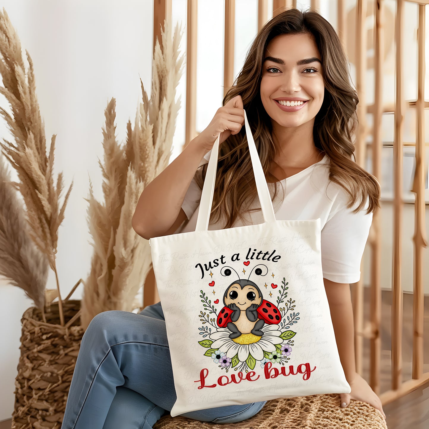 Just a Little Love Bug PNG | Cute Ladybug Design | Sublimation & DTF Transfer | Spring Ladybug Shirt Design | Instant Download