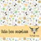 Whimsical Bee & Daisy Seamless Pattern | Honeycomb Floral Digital PNG
