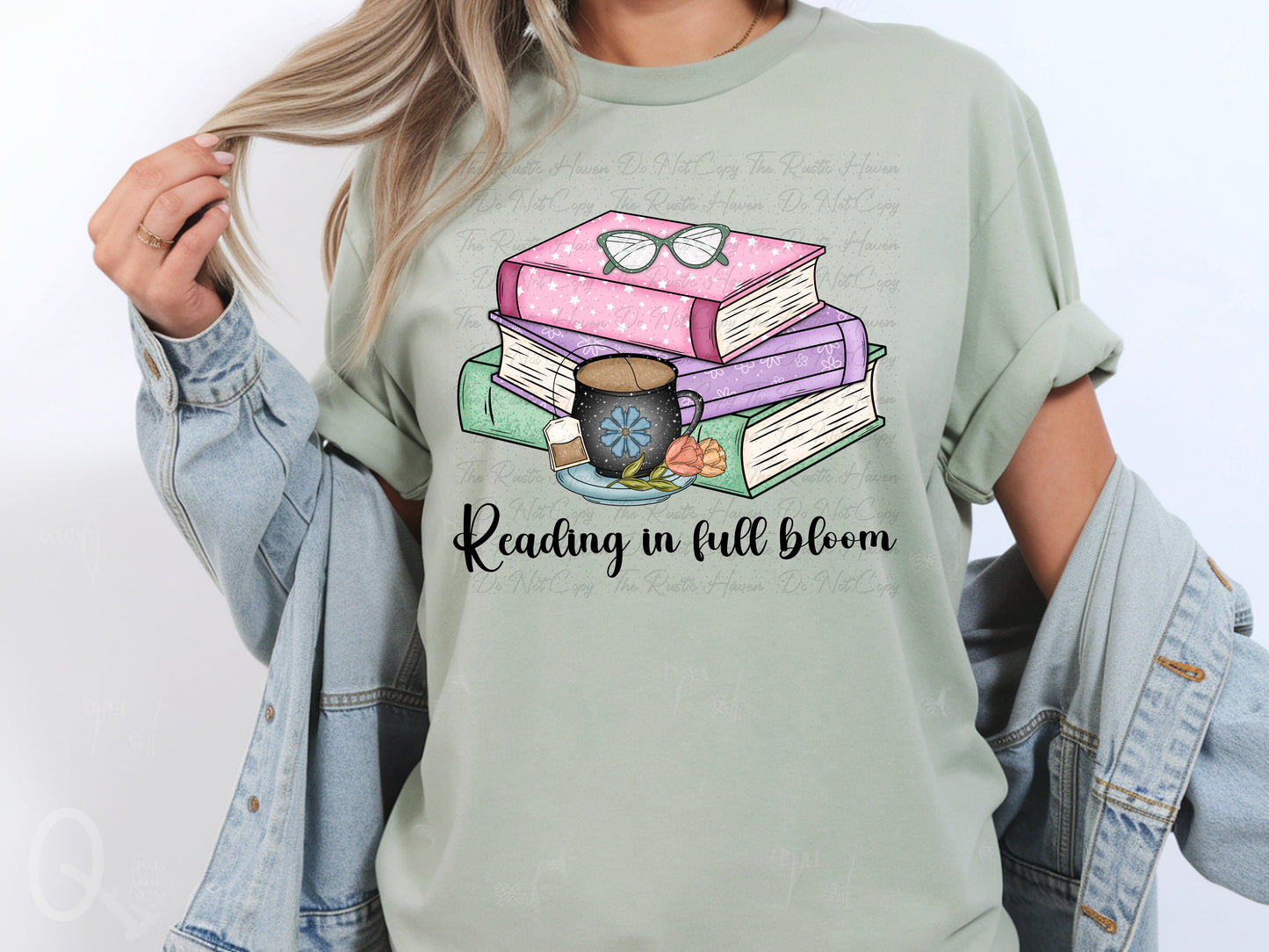 Reading in Full Bloom PNG | Book Lover Spring Design