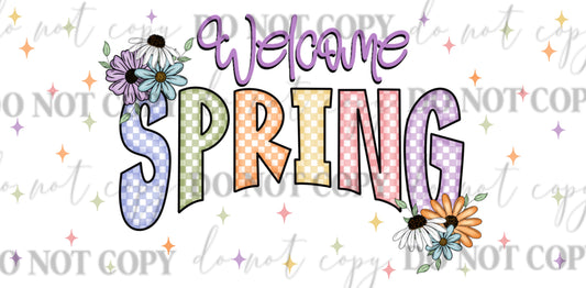 Welcome Spring 16oz Can Wrap PNG – Pastel Floral