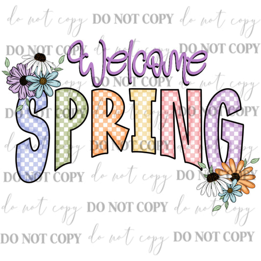 Welcome Spring Floral PNG
